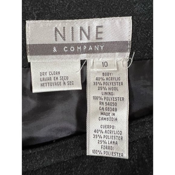 Nine & Co Womens Wrap Skirt Black Gray Chevron Long Maxi Fringe Wool Blend 10 - Picture 11 of 12